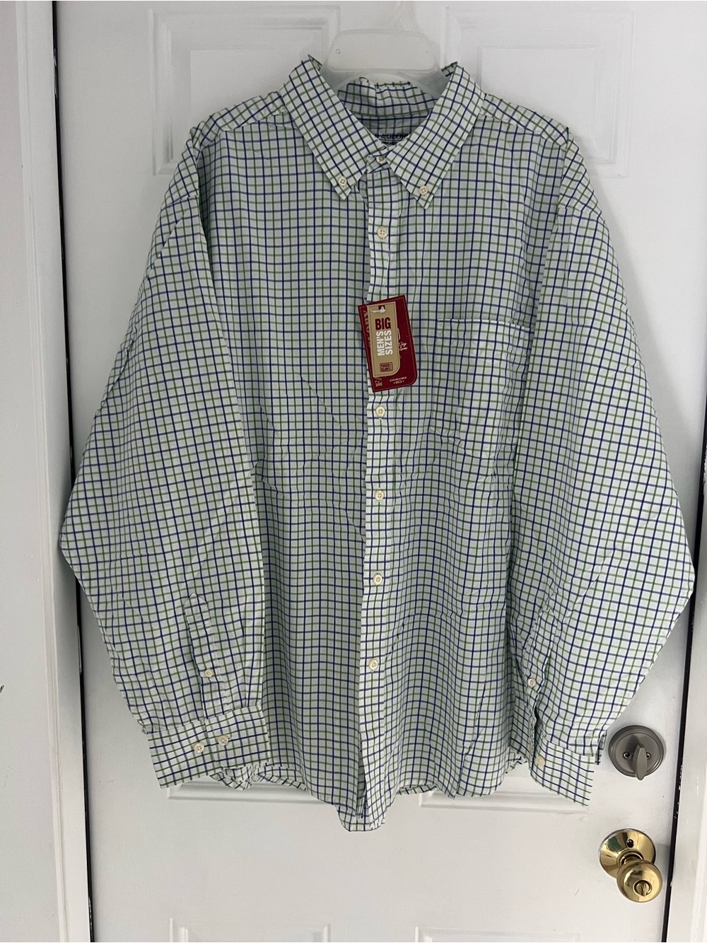 NWT Gaded Glory Men’s Shirt Plaid Size 2XL Blue/Green  Cotton Long Sleeve #902